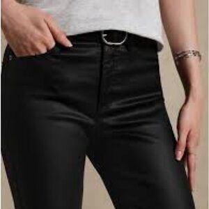 Banana Republic faux leather coated black jeans